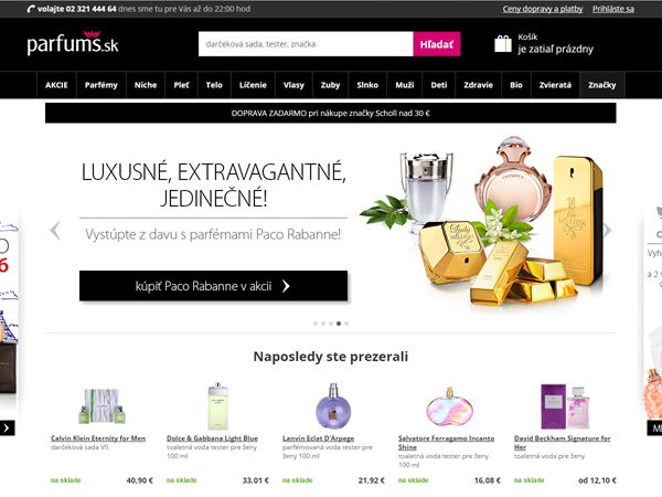 Parfums.sk - recenzia a skúsenosti zákazníkov